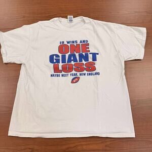 VINTAGE 2008 NY Giants T-Shirt XL Super Bowl XLII 18-1 Loss New England Patriots